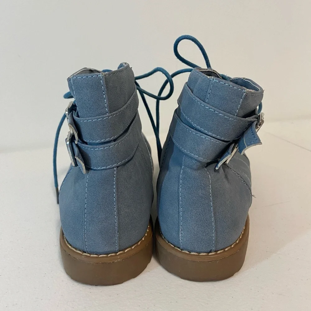 De Blossom Collection women’s blue urvasi-24 lace up ankle‎ boots size 8.5